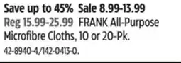 Canadian Tire FRANK All-Purpose Microfibre Cloths offer
