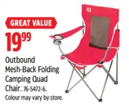 Canadian Tire Outbound Mesh-Back Folding Camping Quad Chair offer