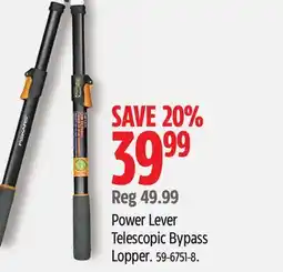 Canadian Tire Fiskars Power Lever Telescopic Bypass Lopper offer