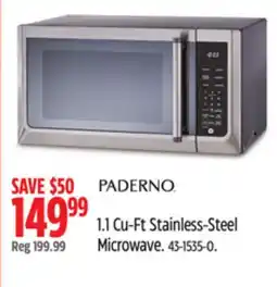 Canadian Tire PADERNO 1.1 Cu-Ft Stainless-Steel Microwave offer