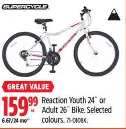 Canadian Tire SUPERCYCLE Reaction Youth 24 or Adult 26 Bike offer