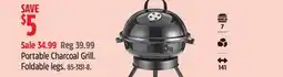 Canadian Tire MASTER CHEF Portable Charcoal Grill offer