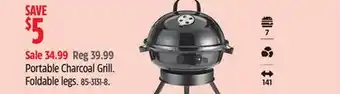 Canadian Tire MASTER CHEF Portable Charcoal Grill offer