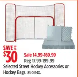 Canadian Tire Selected Street Hockey Accessories or Hockey Bags offer