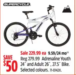 Canadian Tire Supercycle Adrenaline Youth 24 and Adult 26 , 27.5˝ Bike offer