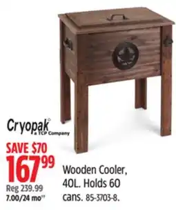 Canadian Tire Cryopak Wooden Cooler offer