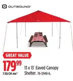 Canadian Tire Outbound 13 x 13´ Eaved Canopy Shelter offer