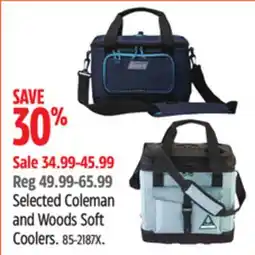 Canadian Tire Selected Coleman and Woods Soft Coolers offer