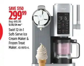Canadian Tire Ninja Swirl 12-in-1 Soft-Serve Ice Cream Maker & Frozen Treat Maker offer