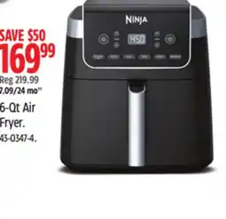 Canadian Tire NINJA 6-Qt Air Fryer offer