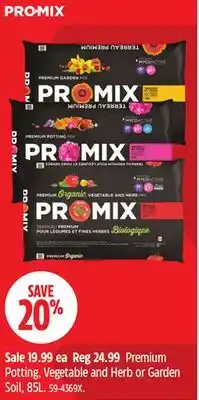 Canadian Tire PROMIX Premium Potting, Vegetable and Herb or Garden Soil offer