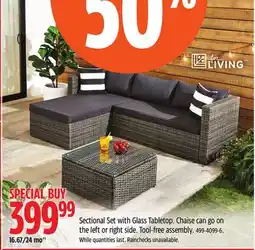 Canadian Tire For Living Sectional Set with Glass Tabletop offer