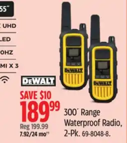 Canadian Tire DEWALT 300´ Range Waterproof Radio offer