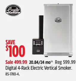 Canadian Tire BRADLEY Digital 4-Rack Electric Vertical Smoker offer