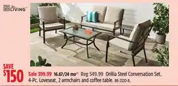 Canadian Tire FOR LIVING Orillia Steel Conversation Set, 4-Pc offer