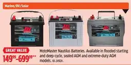 Canadian Tire MotoMaster Nautilus Batteries offer