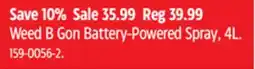 Canadian Tire Weed B Gon Battery-Powered Spray offer