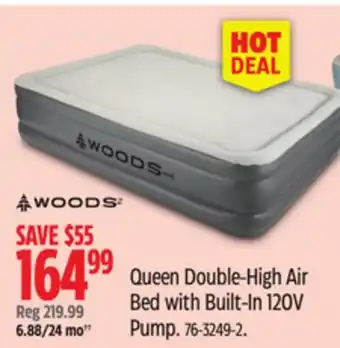 Canadian Tire WOODS Queen Double-High Air Bed with Built-In 120V Pump offer
