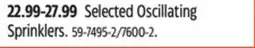Canadian Tire Selected Oscillating Sprinklers offer