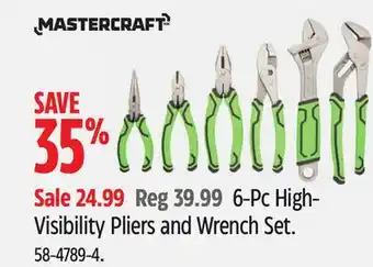 Canadian Tire Mastercraft 6-Pc High-Visibility Pliers and Wrench Set offer