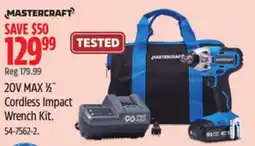 Canadian Tire MASTERCRAFT 20V MAX Β½ Cordless Impact Wrench Kit offer