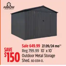 Canadian Tire OUTDOOR METAL STORAGE SHED offer