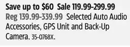Canadian Tire Selected Auto Audio Accessories, GPS Unit and Back-Up Camera offer
