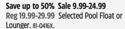 Canadian Tire Selected Pool Float or Lounger offer