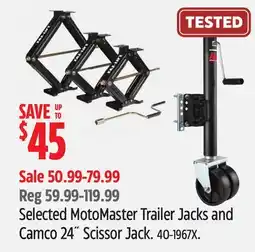 Canadian Tire Selected MotoMaster Trailer Jacks and Camco 24 Scissor Jack offer