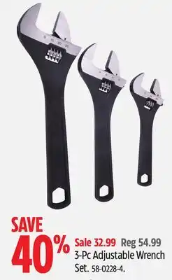 Canadian Tire 3-Pc Adjustable Wrench Set offer