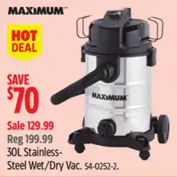 Canadian Tire MAXIMUM Stainless-Steel Wet/Dry Vac offer