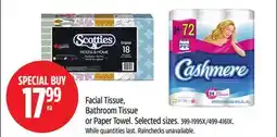 Canadian Tire Facial Tissue, Bathroom Tissue or Paper Towel offer