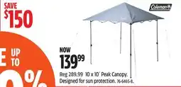 Canadian Tire 10 x 10' Peak Canopy offer