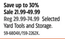 Canadian Tire Selected Yard Tools and Storage offer