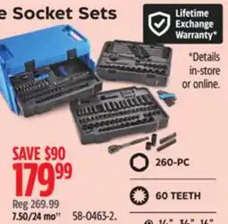 Canadian Tire Mastercraft Socket Set Sae Metric Crv Black Steel Finish 260 pc offer