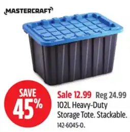 Canadian Tire MASTERCRAFT 102L Heavy-Duty Storage Tote offer
