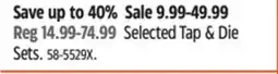 Canadian Tire MAXIMUM Selected Tap & Die Sets offer