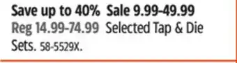 Canadian Tire MAXIMUM Selected Tap & Die Sets offer