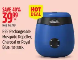 Canadian Tire E55 Rechargeable Mosquito Repeller, Charcoal or Royal Blue offer