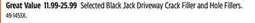 Canadian Tire Selected Black Jack Driveway Crack Filler and Hole Fillers offer