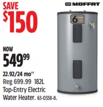 Canadian Tire Moffat 182L Top-Entry Electric Water Heater offer