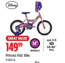 Canadian Tire Princess Kids' Bike offer