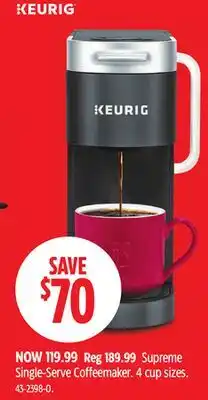 Canadian Tire Keurig Supreme Single-Serve Coffeemaker offer