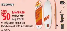 Canadian Tire BESTWAY 9' Inflatable Stand-Up Paddleboard with Accessories offer