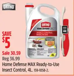 Canadian Tire Ortho Home Defense MAX Ready-to-Use Insect Control, 4 L offer