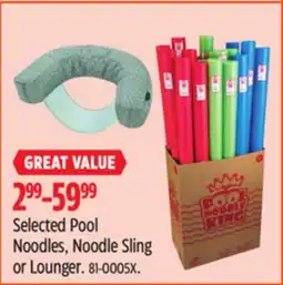 Canadian Tire Selected Pool Noodles, Noodle Sling or Lounger offer