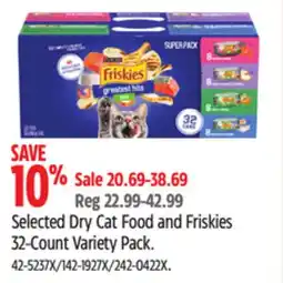 Canadian Tire Selected Dry Cat Food and Friskies 32-Count Variety Pack offer