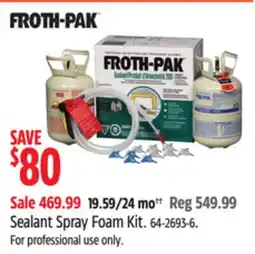 Canadian Tire Froth-Pak Sealant Spray Foam Kit offer