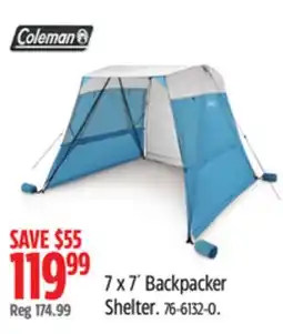 Canadian Tire Coleman Backpacker Shelter offer