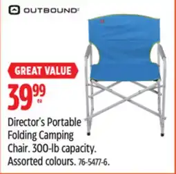 Canadian Tire Outbound Director's Portable Folding Camping Chair offer